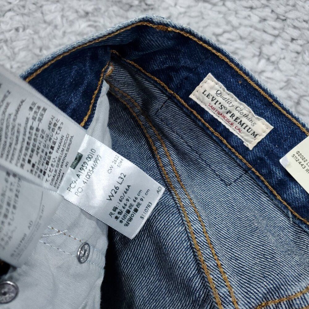 Levi's Premium 501 '90s Straight Baggy Jeans Blue Women's Size 26 x 32 Y2K Loose - Picture 8 of 10